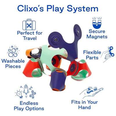 Clixo Tiny & Mighty Space or Marine Magnetic Building Set