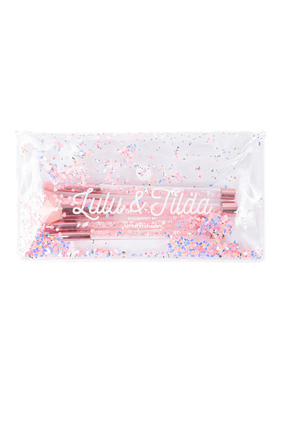 GP: Lulu & Tilda Glam Girl Glitter 5 Piece Brush set with Bag - Ages 6+