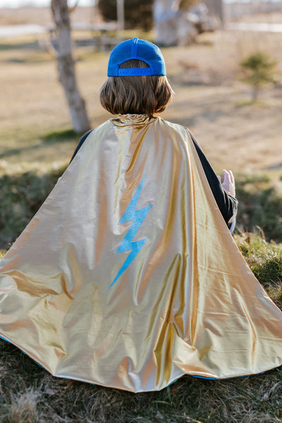 GP: Reversible Blue Lightning Holographic Cape - Size 5-6