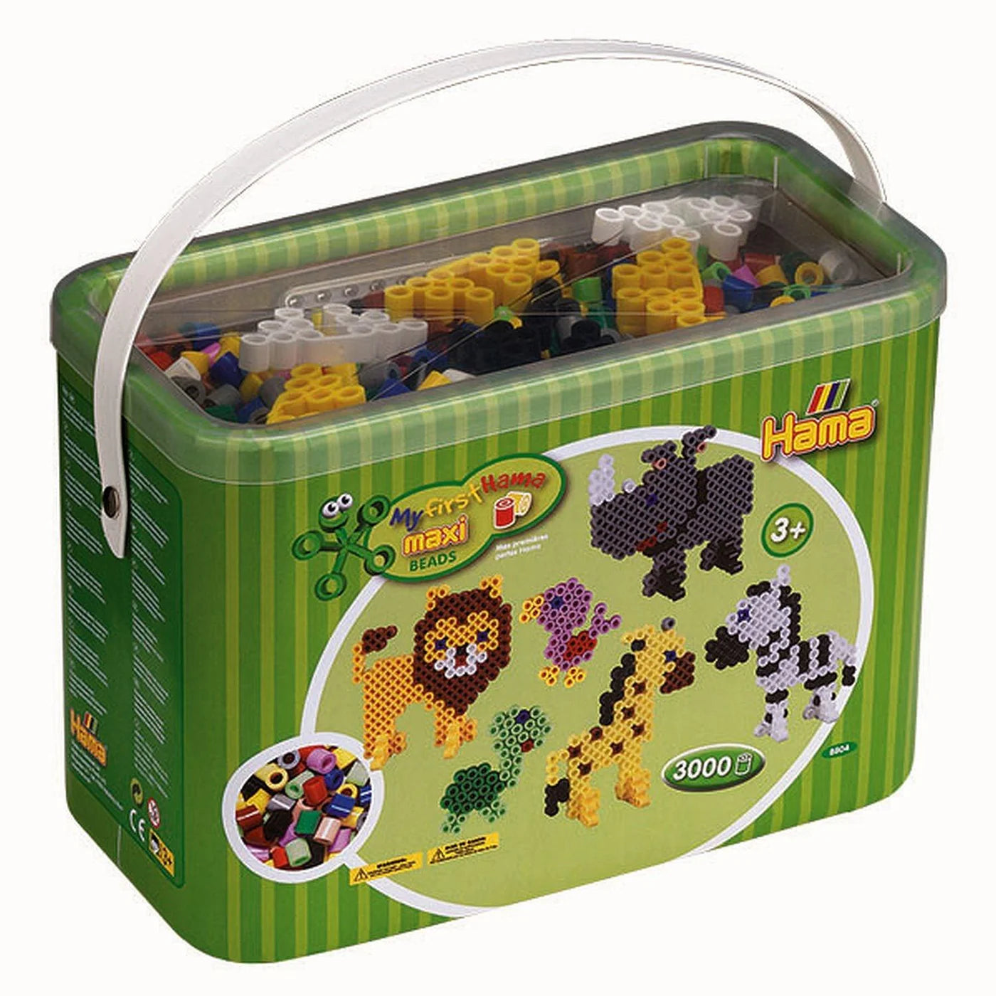 Hama: Maxi 3000 Beads & Pegboards in Bucket - Ages 3+