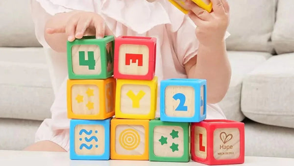 Hape: Grip-n-Stack Silicone and Wood Blocks - Ages 6mths+