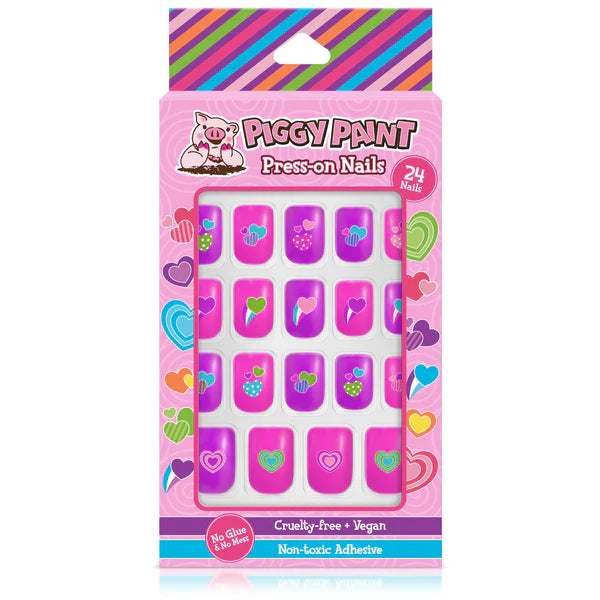 Piggy Paint: Happy Hearts Press-on Nails - Ages 3+