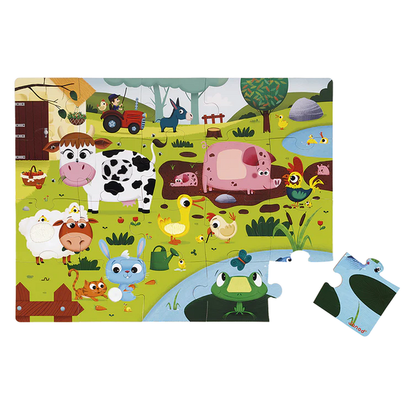 Floor Puzzle:  20 Piece Tactile Farm Animals - Ages 2+
