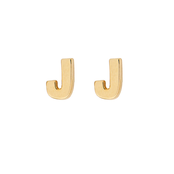 Earrings: Monogram Initial J Set - Gold or Silver