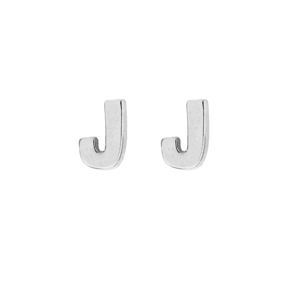 Earrings: Monogram Initial J Set - Gold or Silver