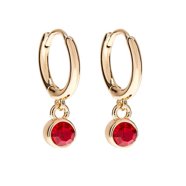 Earrings: Birthstone July Ruby - Gold