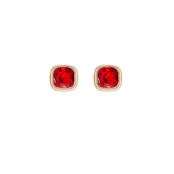 Earrings: Birthstone July Ruby - Gold