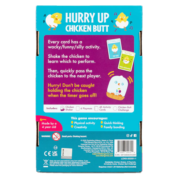 Games: Hurry Up Chicken Butt - Ages 4+