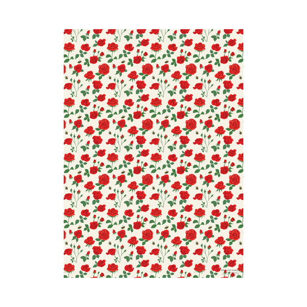 Wrapping Paper Roll - Blooming Roses Set of 3 Sheets