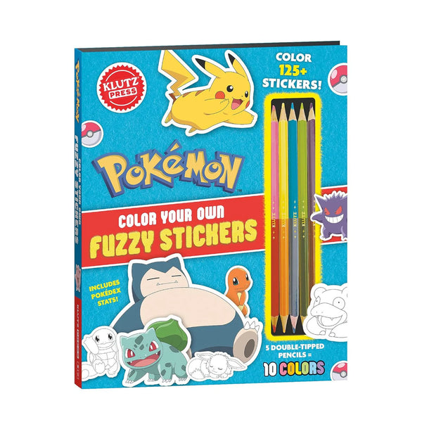 Klutz: Pokémon Color Your Own Fuzzy Stickers - Ages 6+