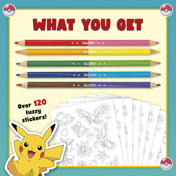 Klutz: Pokémon Color Your Own Fuzzy Stickers - Ages 6+