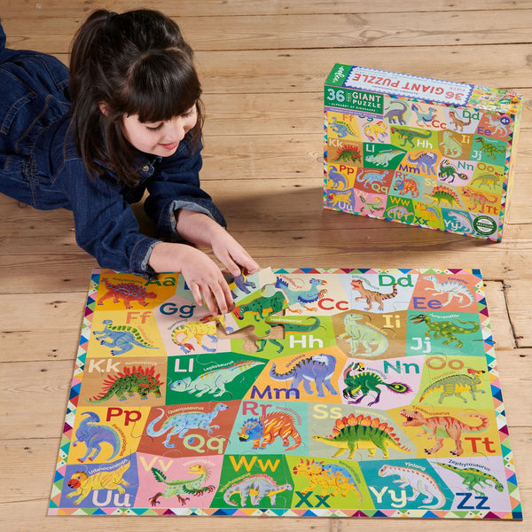 36 Piece Puzzle: Alphabet of Dinosaurs - Floor Puzzle - Ages 4+
