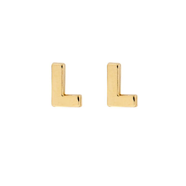 Earrings: Monogram Initial L Set - Gold or Silver