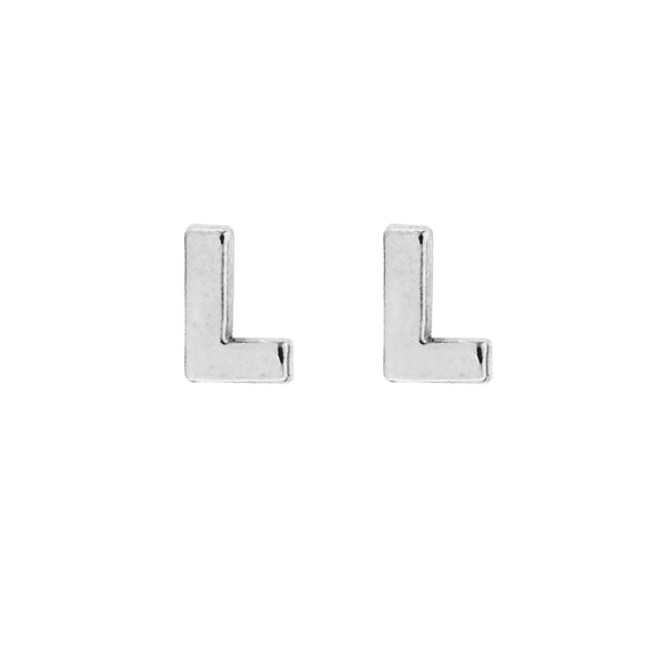 Earrings: Monogram Initial L Set - Gold or Silver