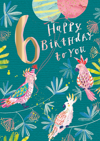 GC: Six Today Parrots - Blank Card