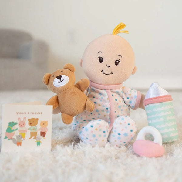 Manhattan Toy: Love, Stella Sleepy Time Set Peach Doll with Blonde Tuft - Ages 12mths+