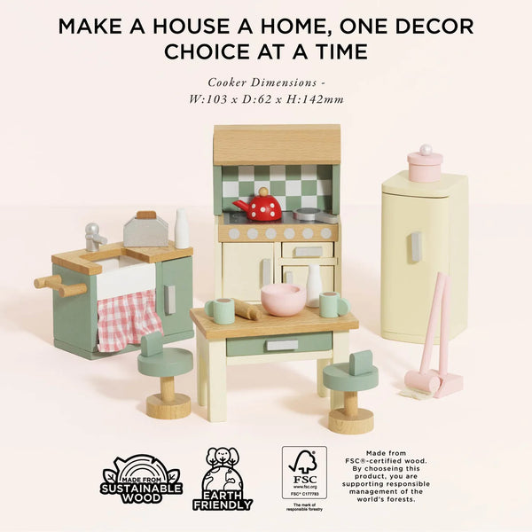 Le Toy Van: Wooden Doll House Kitchen Furniture - Age 3yrs+