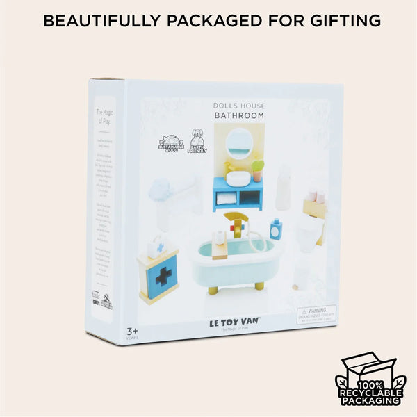 Le Toy Van: Wooden Doll House Bathroom Furniture - Age 3yrs+