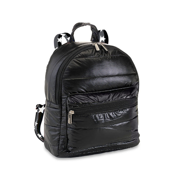 IS: Puffer Mini Backpack Black with Grey Star Strips