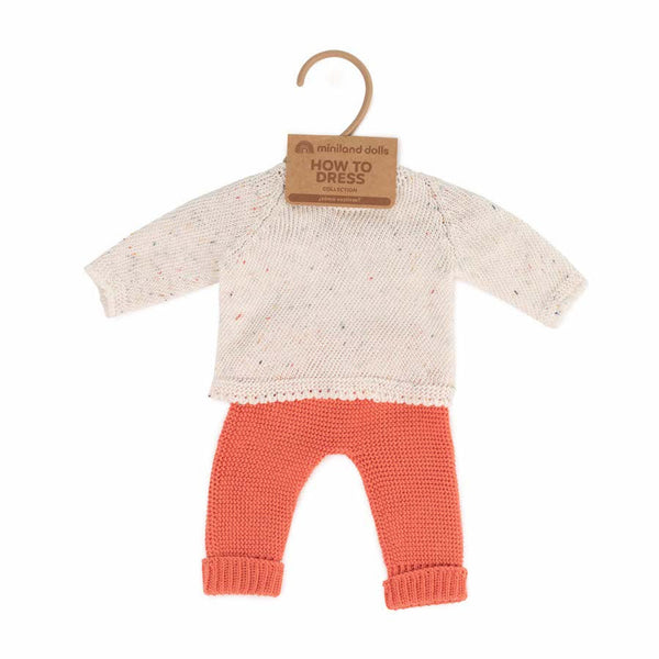 15" Baby Doll Outfit: Eco Knitted Sweater & Trousers - Ages 3+