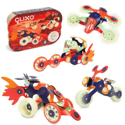 Clixo: Expedition Mars Rovers Glow Pack 30 Piece Set - Ages 6+