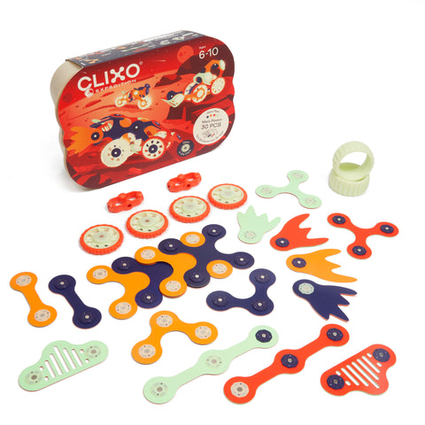 Clixo Expedition: Mars Rover Glow Pack - 30 pcs - Ages 6+