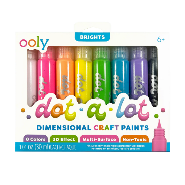 Ooly: Dot-A-Lot Dimensional Craft Paint-Bright  - Ages 6+