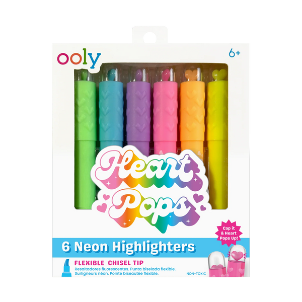 Ooly: Heart Pops Neon Highlighters - Ages 6+
