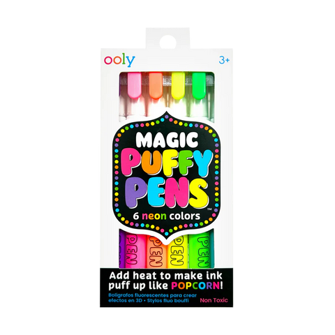 Ooly: Magic Puffy Pens: 6 Neon Colors - Ages 3+