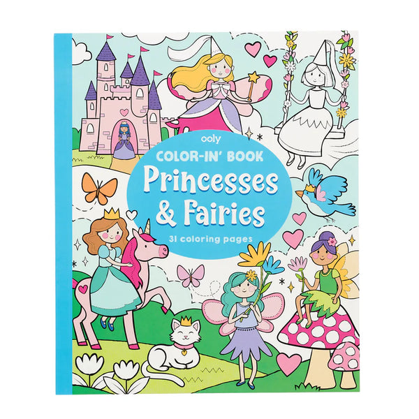 AB: Color-in' Book: 31 Princesses and Fairies Coloring Pages - Ages 3+