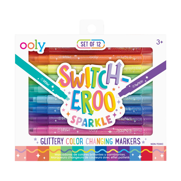Ooly: Switch-eroo! Sparkle Glittery Colour Changing Markers set of 12 - Ages 3+
