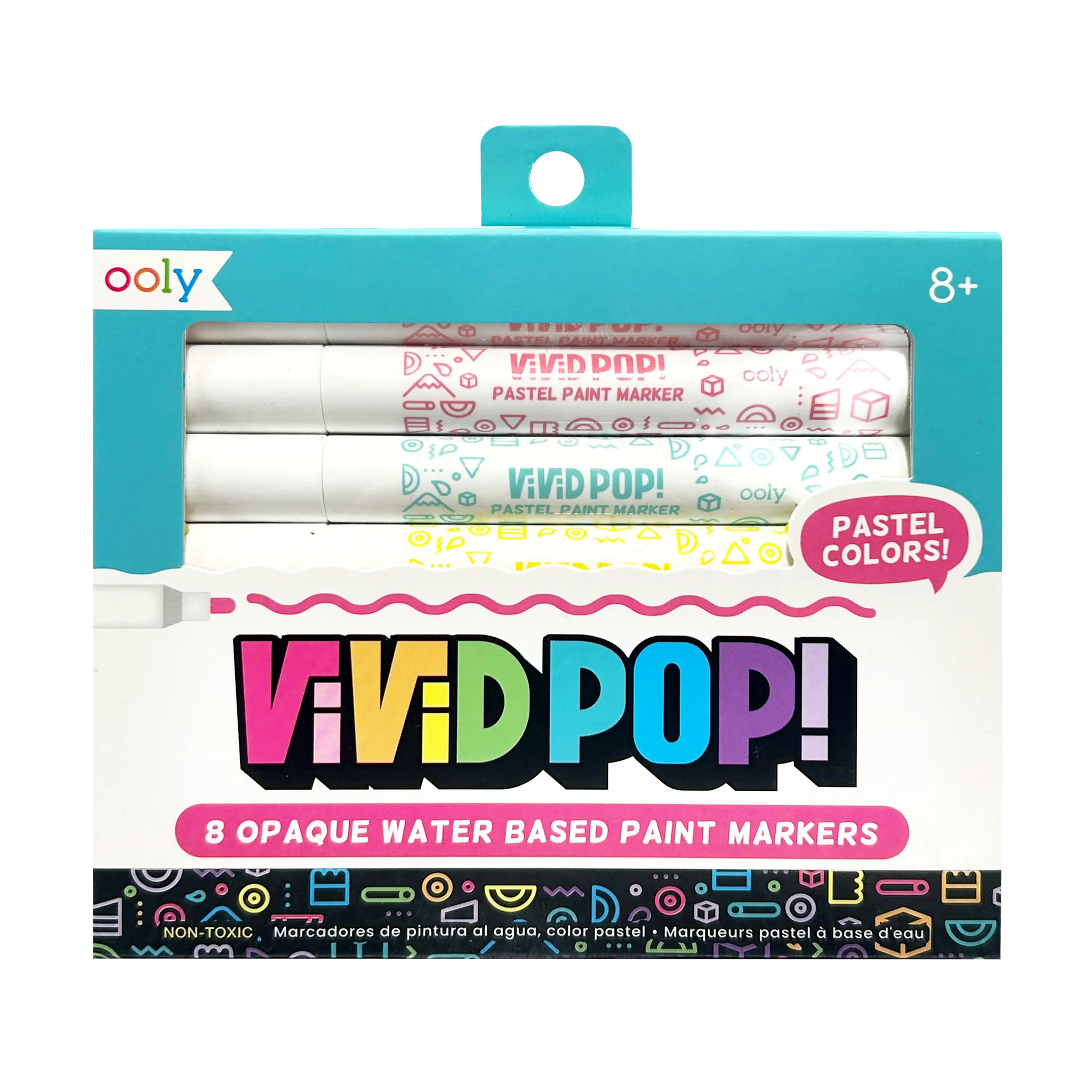 Ooly: Vivid Pop! 8 Water Based Paint Markers Pastel Colours - Ages 8+