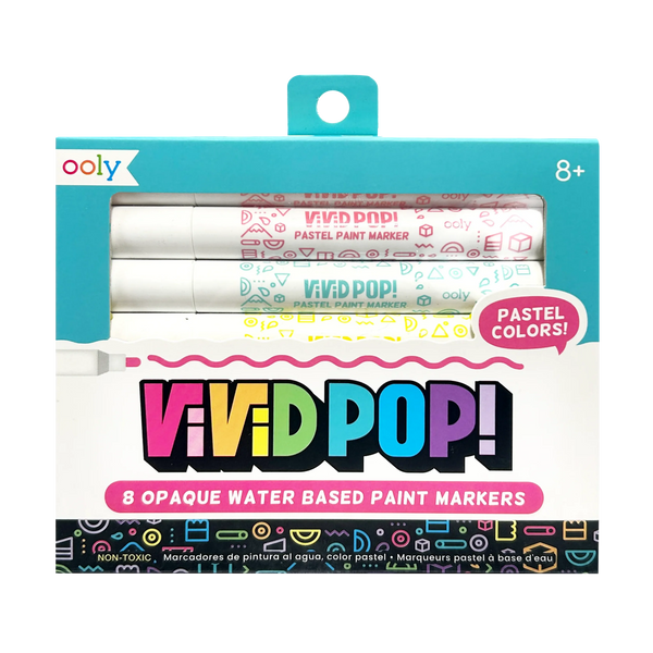 Ooly: Vivid Pop! 8 Water Based Paint Markers Pastel Colours - Ages 8+