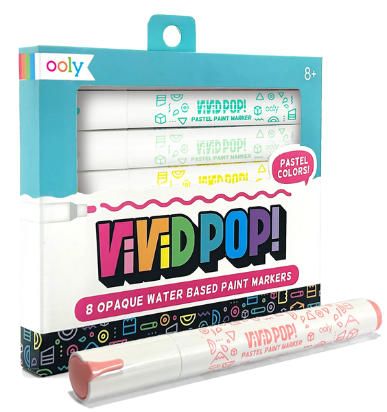 Ooly: Vivid Pop! 8 Water Based Paint Markers Pastel Colours - Ages 8+