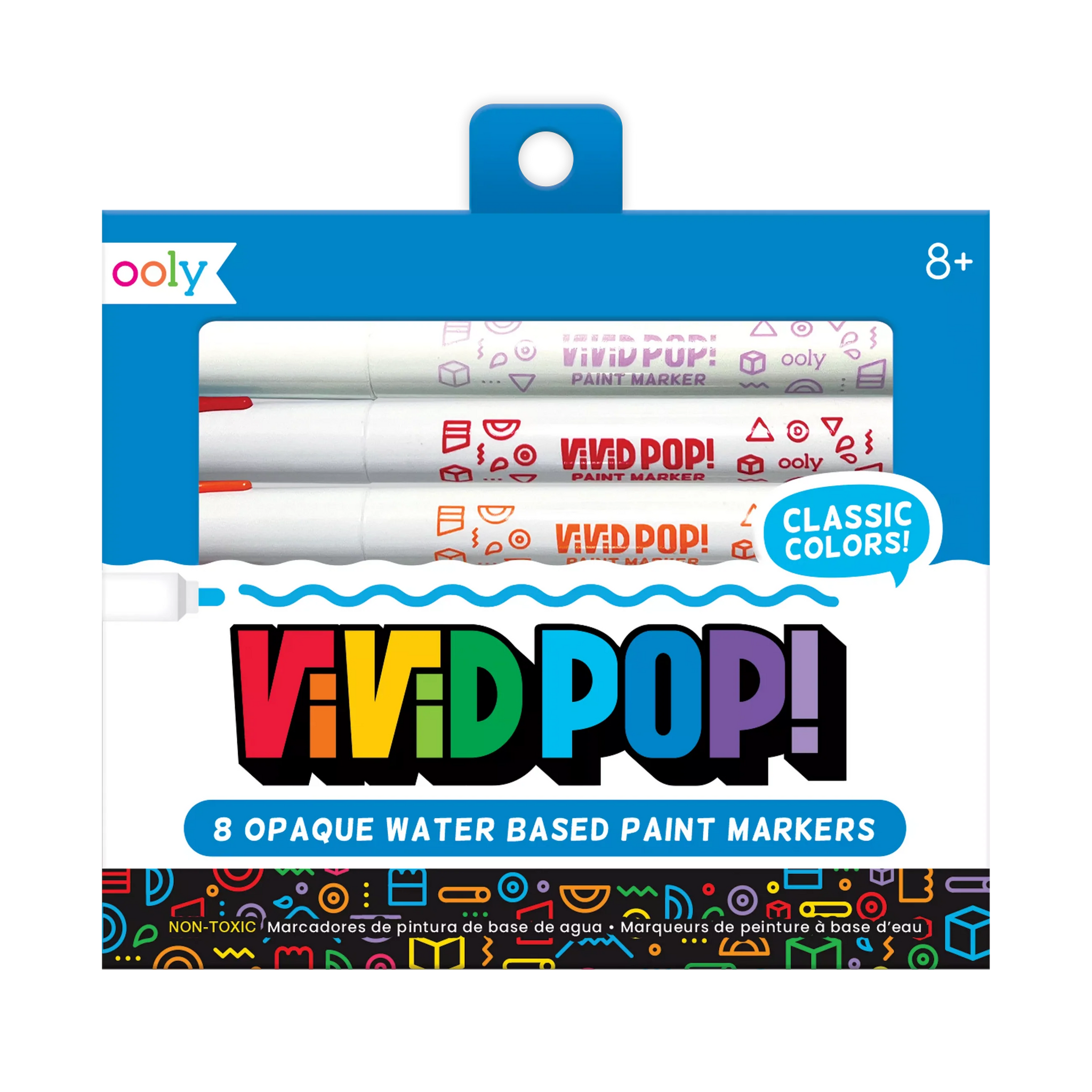 Ooly: Vivid Pop! 8 Water Based Paint Markers Classic Colours - Ages 8+