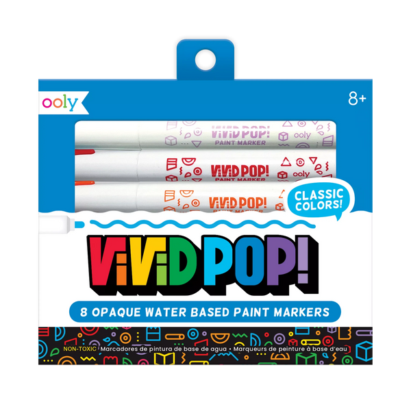 Ooly: Vivid Pop! 8 Water Based Paint Markers Classic Colours - Ages 8+