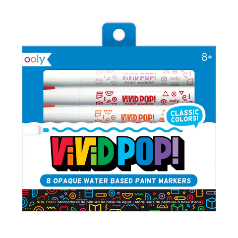 Ooly: Vivid Pop! 8 Water Based Paint Markers Classic Colours - Ages 8+