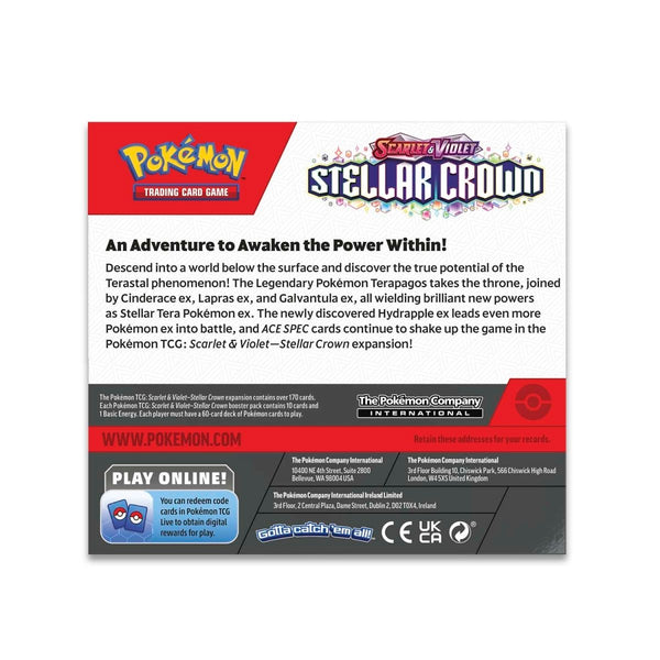 Pokémon TCG: Scarlet & Violet Stellar Crown Booster Pack - Ages 6+