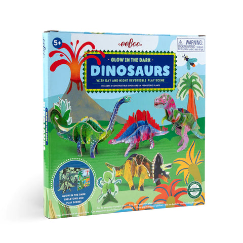 Glow in the Dark Dinosaurs 3D Play Set - Ages 5+