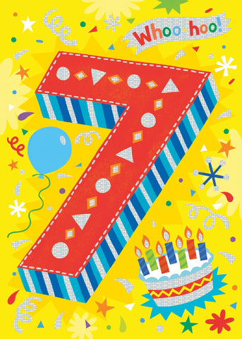Age 7 Foil - Birthday Card