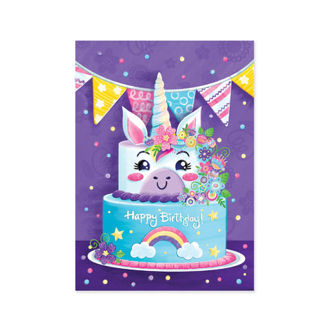 GC: Glitter Unicorn Cake - Birthday Card