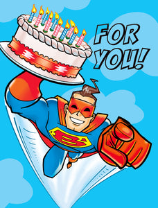 GC: Superhero with Cake - Gift Enclosure