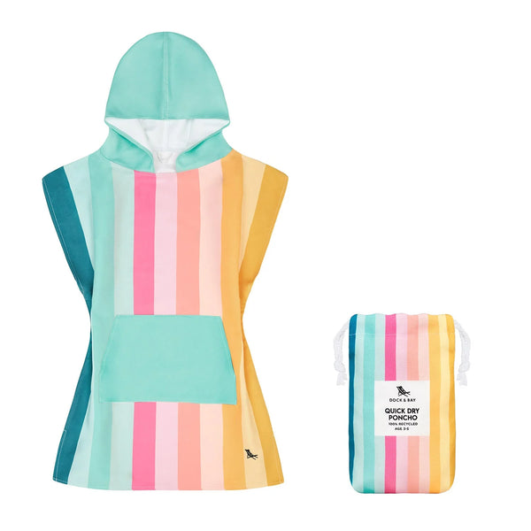 Dock & Bay: Quick Dry Poncho Kids - Coastal Candy - Ages 3-5