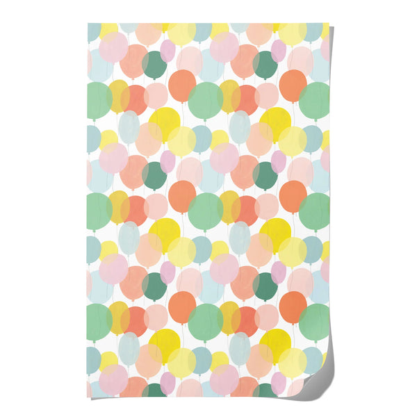 Wrapping Paper Roll - Birthday Balloons Set of 3 Sheets