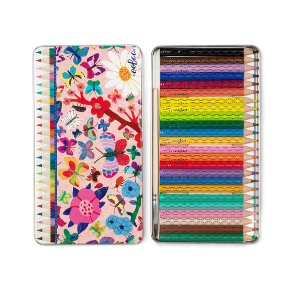 eeBoo Butterfly 24 Mini Watercolour Pencils Tin