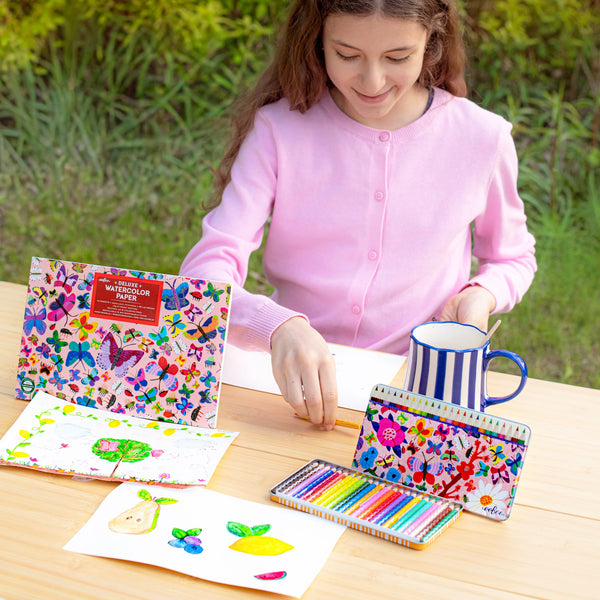 eeBoo Butterfly 24 Mini Watercolour Pencils Tin