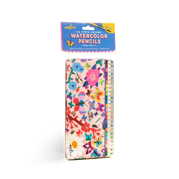 eeBoo Butterfly 24 Mini Watercolour Pencils Tin