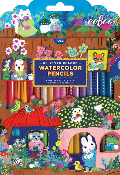 eeBoo: 36 Watercolour Pencils Yumi's Mushrooms - Ages 3+