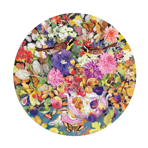 500 Piece Puzzle: Autumn Bouquet Round - Ages 9+