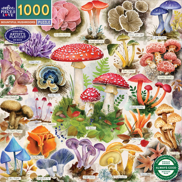 1000 Piece Puzzle: Bountiful Mushrooms - Ages 12+